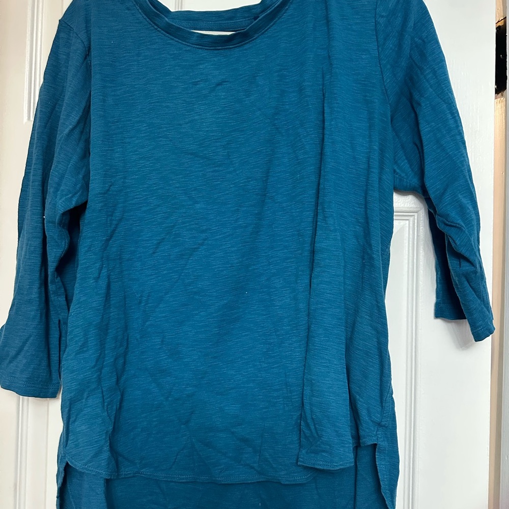 Kirkland Signature Teal 3/4 Sleeve Top